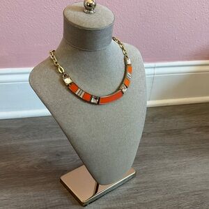 Express Orange and Gold Statement Necklace